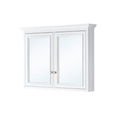 WELLFOR GRACE Solid Wood 40-in x 30-in Surface Mount White Mirrored Soft Close Medicine Cabinet