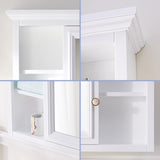WELLFOR GRACE Solid Wood 40-in x 30-in Surface Mount White Mirrored Soft Close Medicine Cabinet