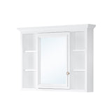 WELLFOR GRACE Solid Wood 40-in x 30-in Surface Mount White Mirrored Soft Close Medicine Cabinet