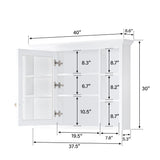 WELLFOR GRACE Solid Wood 40-in x 30-in Surface Mount White Mirrored Soft Close Medicine Cabinet