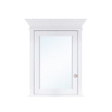 WELLFOR GRACE Solid Wood 24-in x 30-in Surface Mount White Mirrored Soft Close Medicine Cabinet