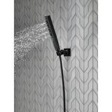 Zura 5-Spray 1.3 in. Single Wall Mount Handheld H2Okinetic Shower Head in Matte Black - Super Arbor