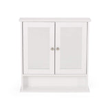 WELLFOR 22.25-in x 23-in x 5.25-in White Bathroom Wall Cabinet
