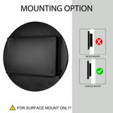 WELLFOR 31.5-in x 31.5-in Recessed Mount Matte Black Mirrored Round Medicine Cabinet