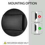 WELLFOR FS 31.5-in x 31.5-in Recessed Mount Black Mirrored Round Soft Close Medicine Cabinet