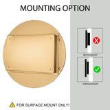 WELLFOR FS 31.5-in x 31.5-in Recessed Mount Gold Mirrored Round Soft Close Medicine Cabinet