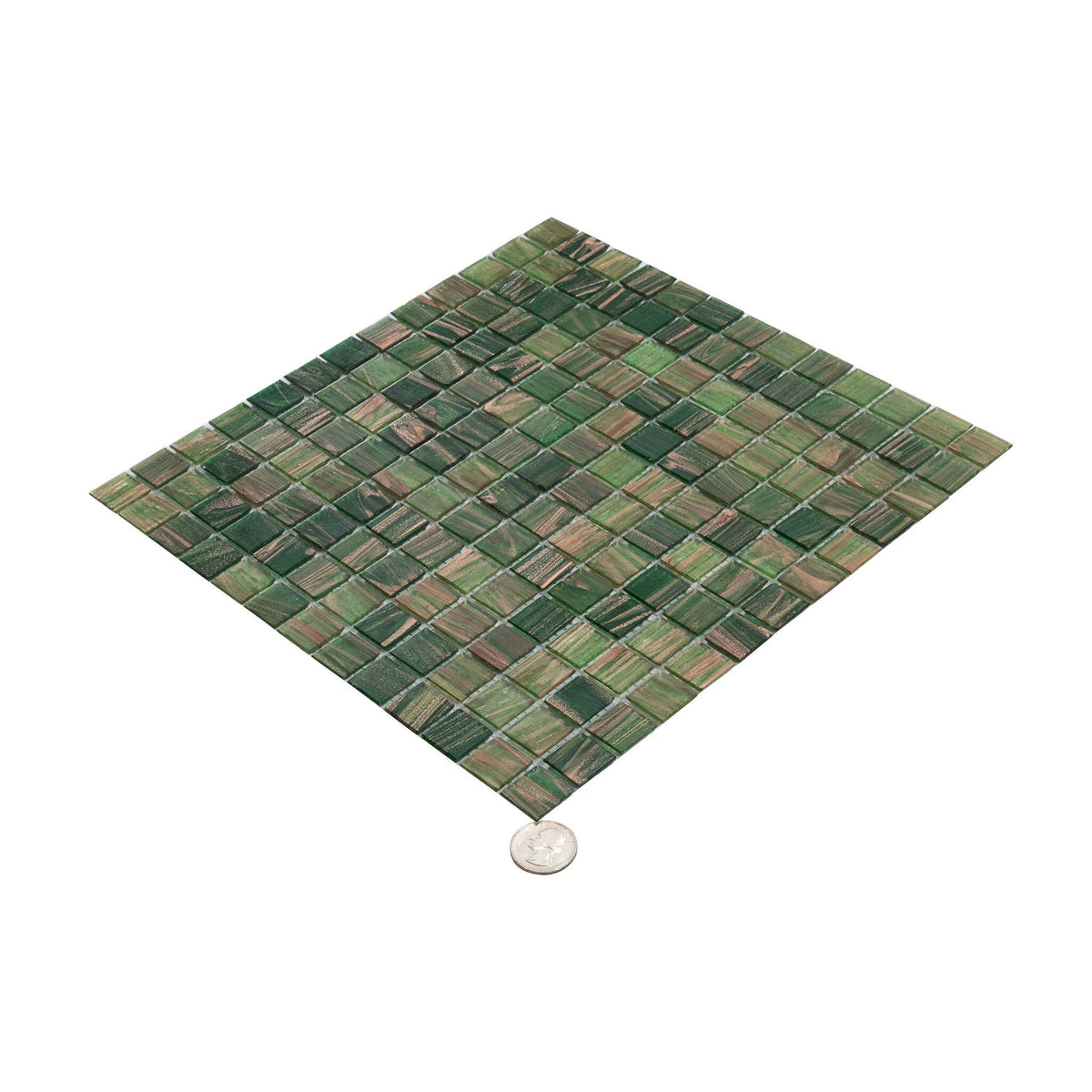 Apollo Tile Mingles Moss Green 12-in x 12-in Glossy Glass Uniform Squares Floor and Wall Tile (20-sq. ft/ Carton)