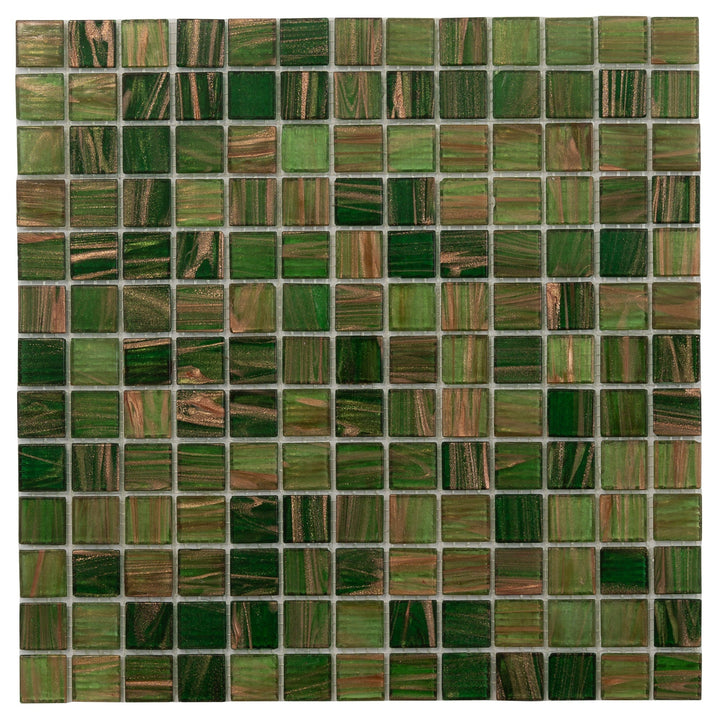 Apollo Tile Mingles Moss Green 12-in x 12-in Glossy Glass Uniform Squares Floor and Wall Tile (20-sq. ft/ Carton)