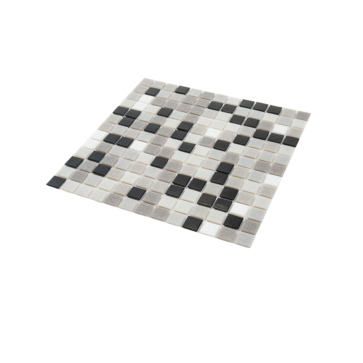 Apollo Tile Mingles Gray and Black 12-in x 12-in Glossy Glass Uniform Squares Floor and Wall Tile (20-sq. ft/ Carton)