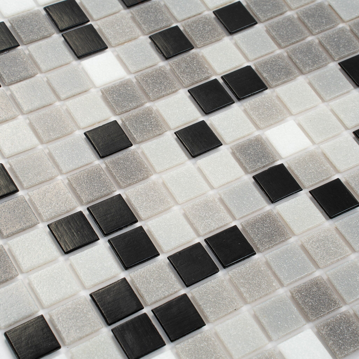 Apollo Tile Mingles Gray and Black 12-in x 12-in Glossy Glass Uniform Squares Floor and Wall Tile (20-sq. ft/ Carton)