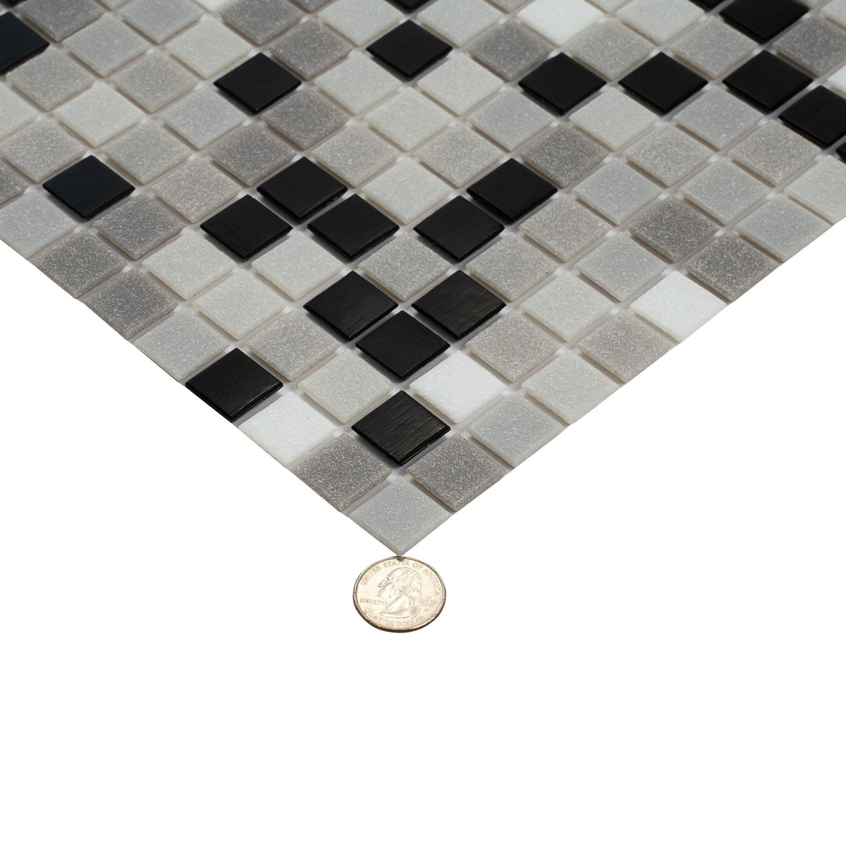 Apollo Tile Mingles Gray and Black 12-in x 12-in Glossy Glass Uniform Squares Floor and Wall Tile (20-sq. ft/ Carton)