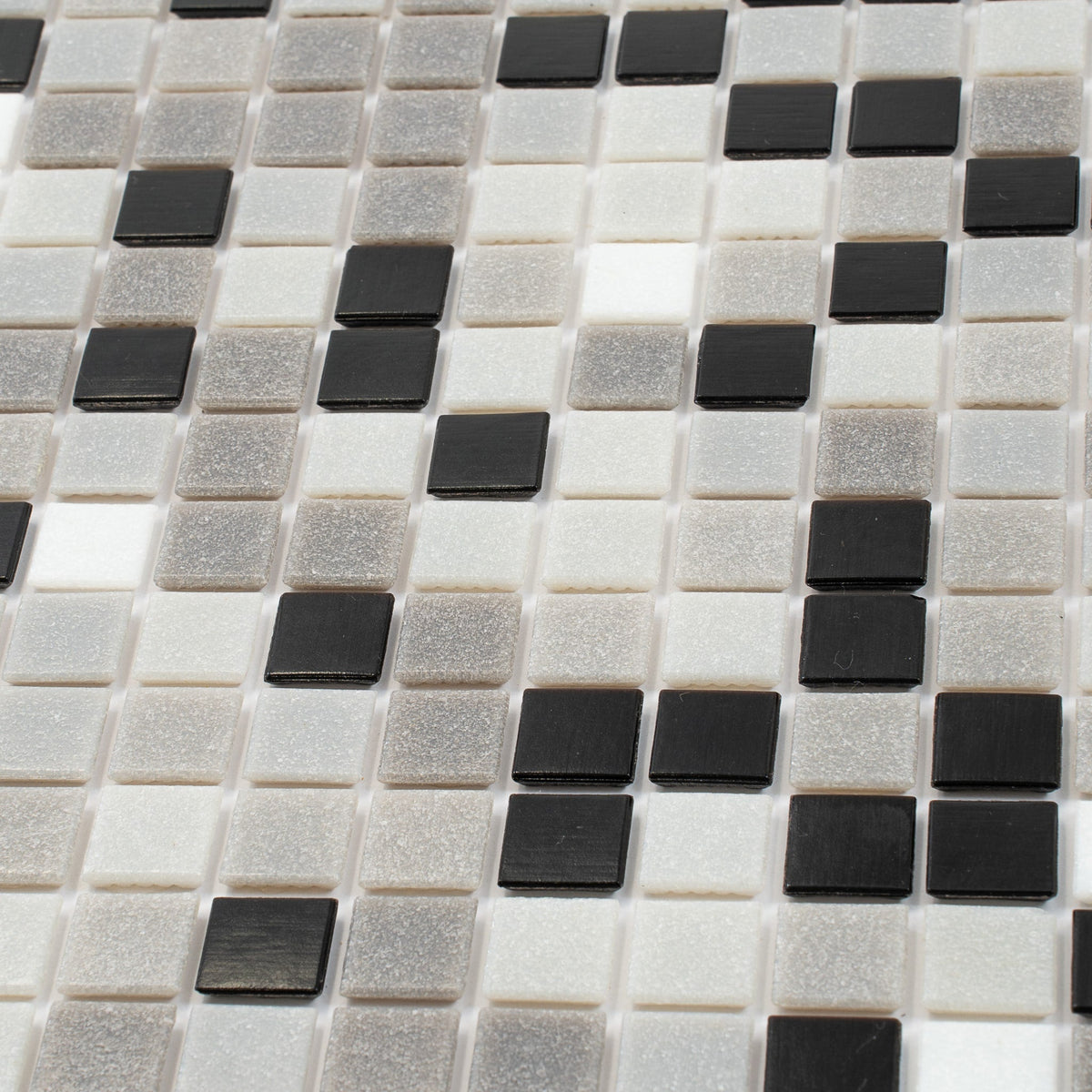 Apollo Tile Mingles Gray and Black 12-in x 12-in Glossy Glass Uniform Squares Floor and Wall Tile (20-sq. ft/ Carton)