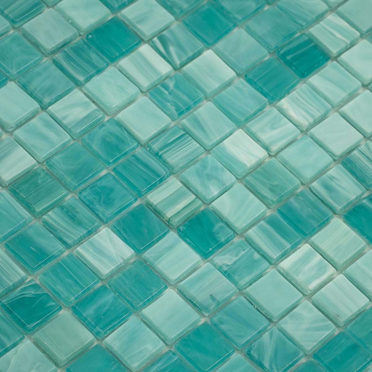 Apollo Tile Skosh Aqua Green 11-1/2-in x 11-1/2-in Glossy Glass Uniform Squares Floor and Wall Tile (18.69-sq. ft/ Carton)