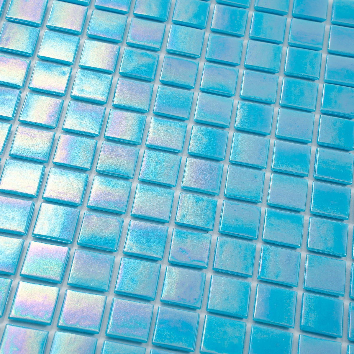 Apollo Tile Nacreous Turquoise Blue 12-in x 12-in Glossy Glass Uniform Squares Floor and Wall Tile (20-sq. ft/ Carton)