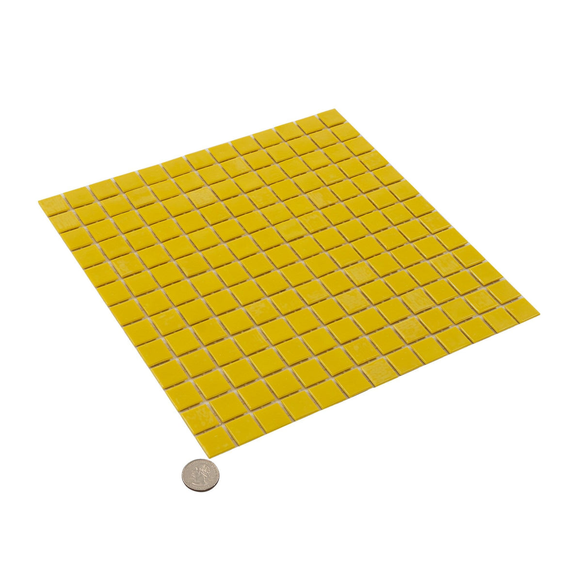 Apollo Tile Dune Lemon Yellow 12-in x 12-in Glossy Glass Uniform Squares Floor and Wall Tile (20-sq. ft/ Carton)