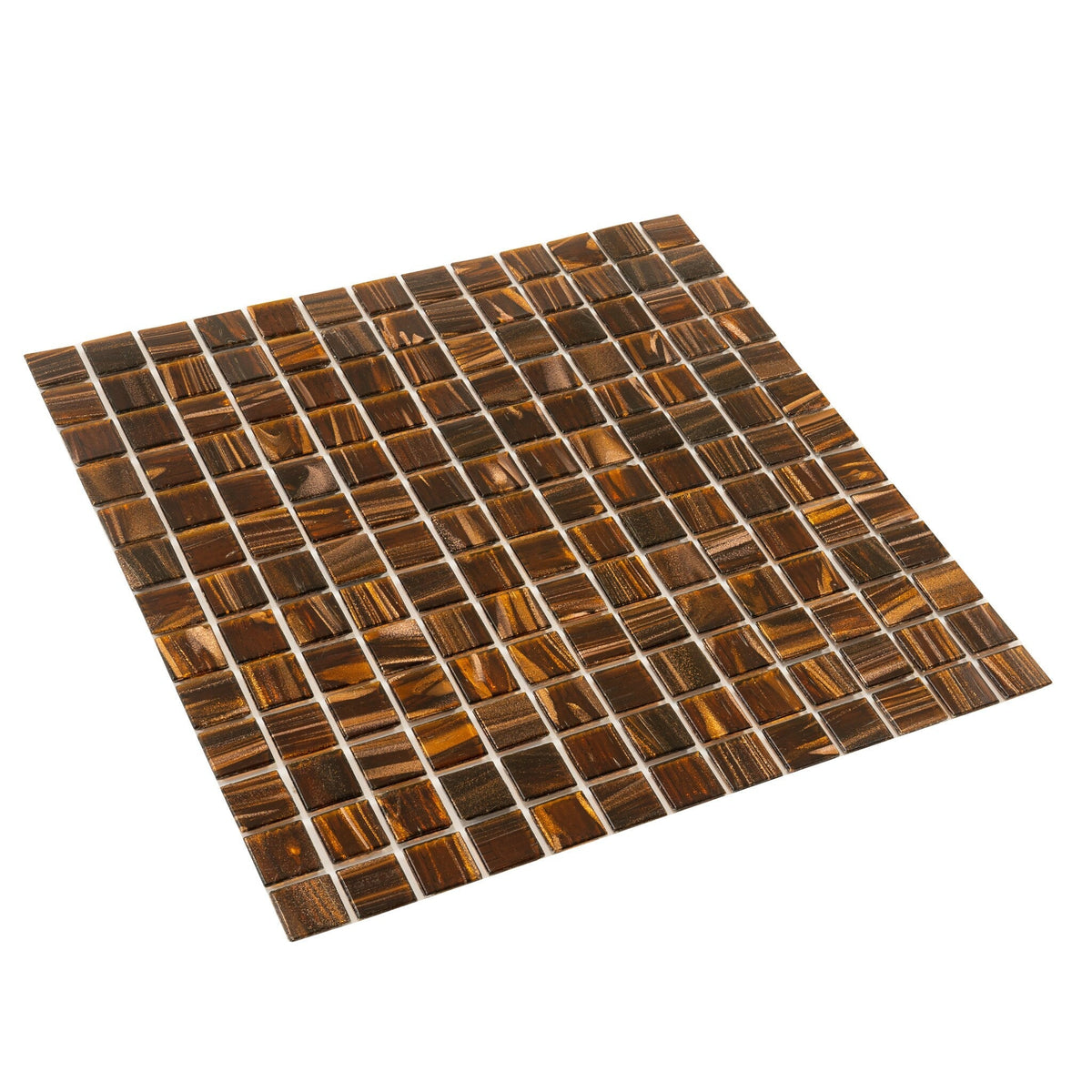Apollo Tile Celestial Brown and Gold 12-in x 12-in Glossy Glass Uniform Squares Floor and Wall Tile (20-sq. ft/ Carton)