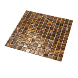 Apollo Tile Celestial Brown and Gold 12-in x 12-in Glossy Glass Uniform Squares Floor and Wall Tile (20-sq. ft/ Carton)