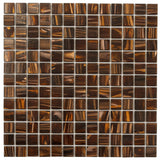 Apollo Tile Celestial Brown and Gold 12-in x 12-in Glossy Glass Uniform Squares Floor and Wall Tile (20-sq. ft/ Carton)