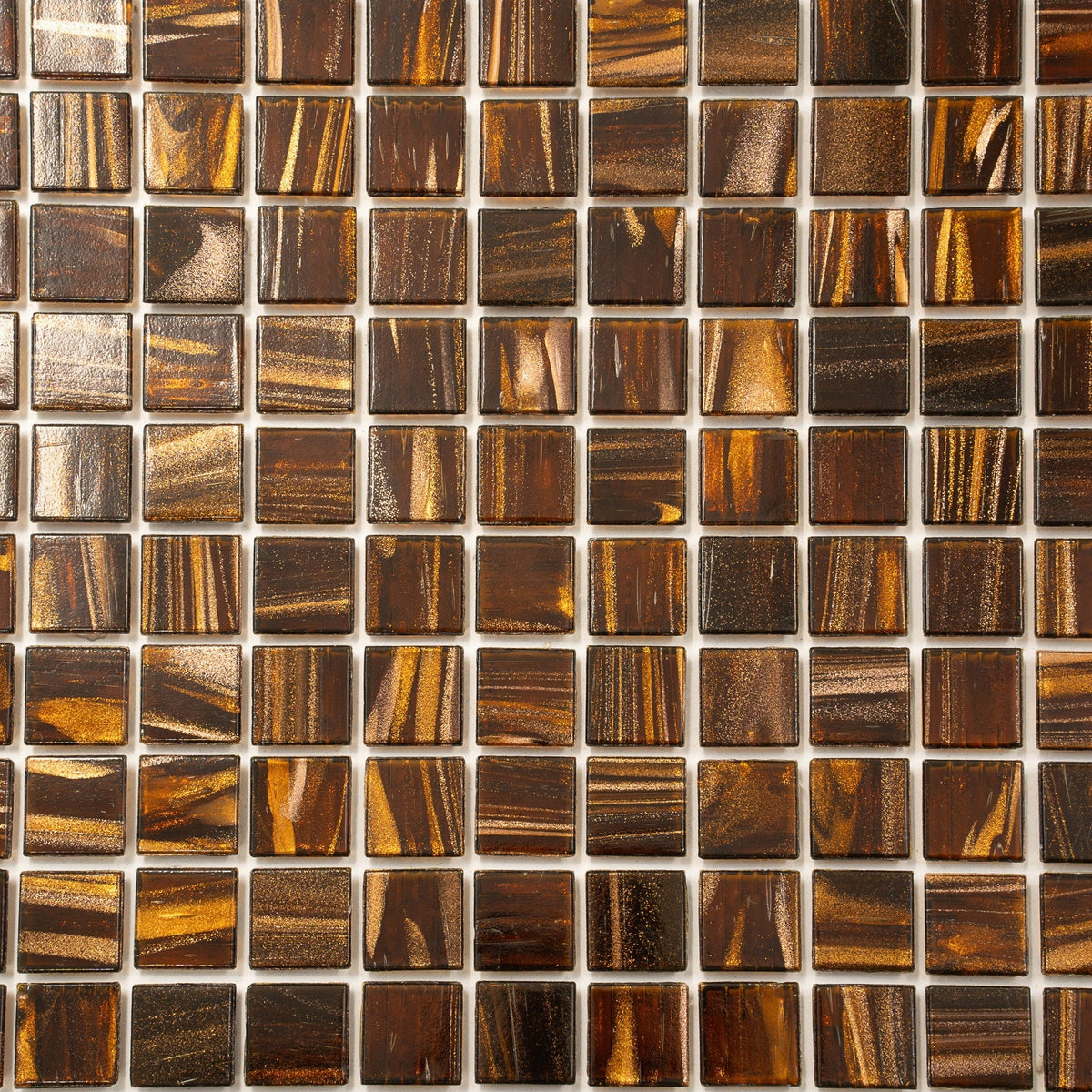 Apollo Tile Celestial Brown and Gold 12-in x 12-in Glossy Glass Uniform Squares Floor and Wall Tile (20-sq. ft/ Carton)