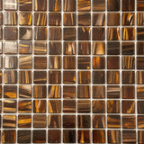 Apollo Tile Celestial Brown and Gold 12-in x 12-in Glossy Glass Uniform Squares Floor and Wall Tile (20-sq. ft/ Carton)