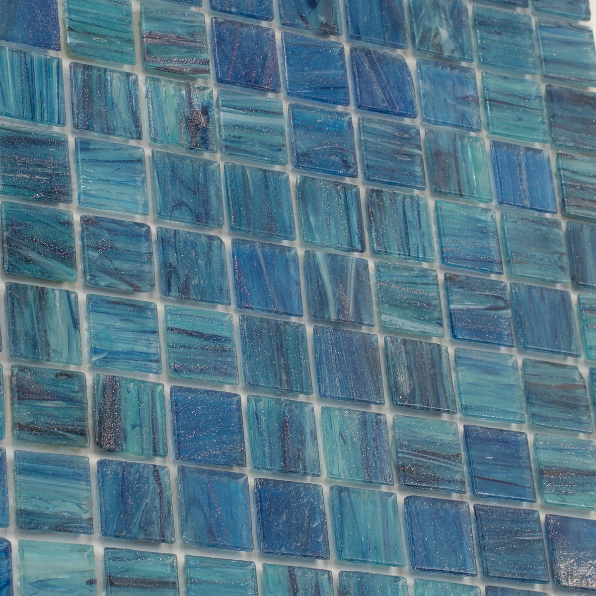 Apollo Tile Celestial Sea Blue 12-in x 12-in Glossy Glass Uniform Squares Floor and Wall Tile (20-sq. ft/ Carton)