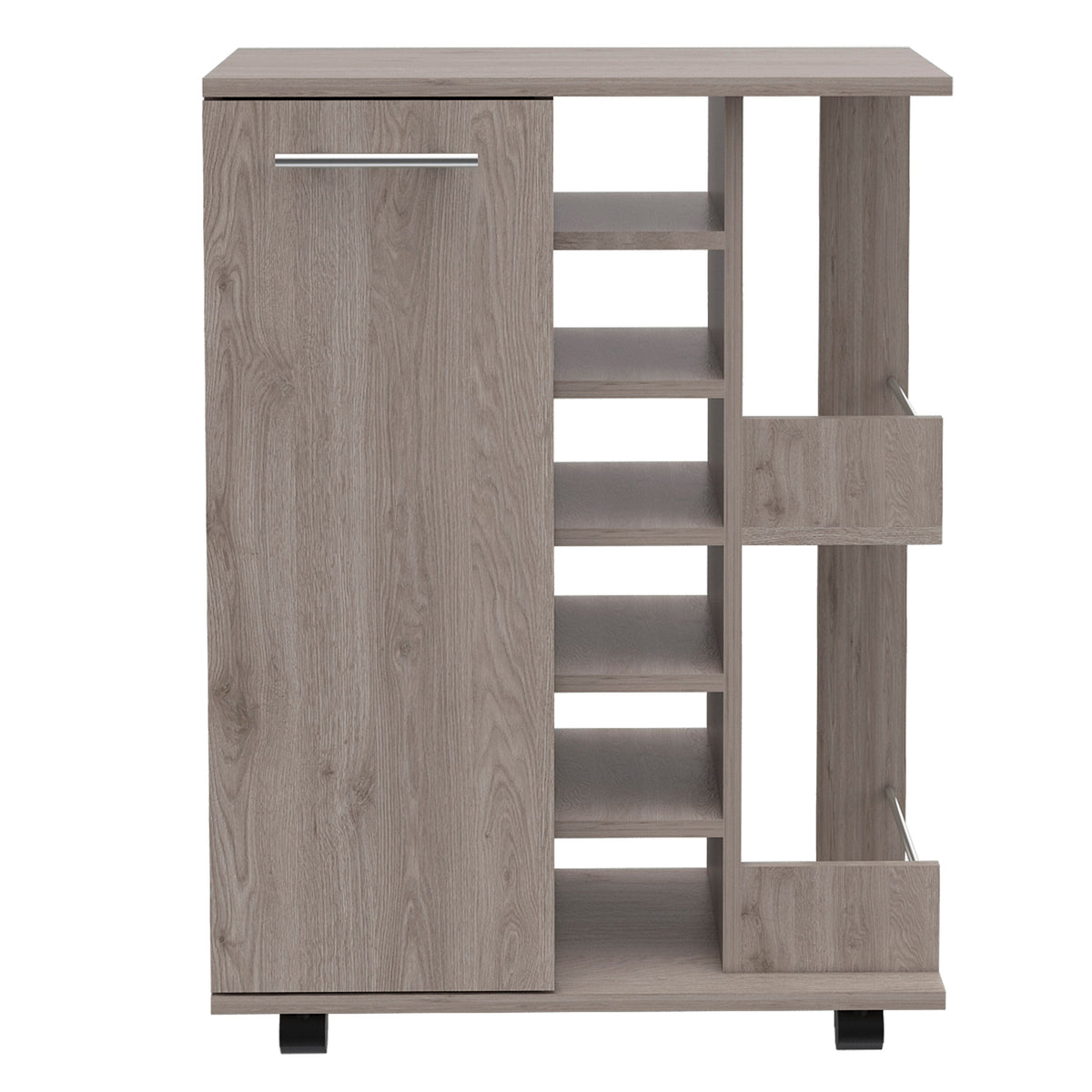 Siavonce Light Oak 8-Shelf Office Cabinet