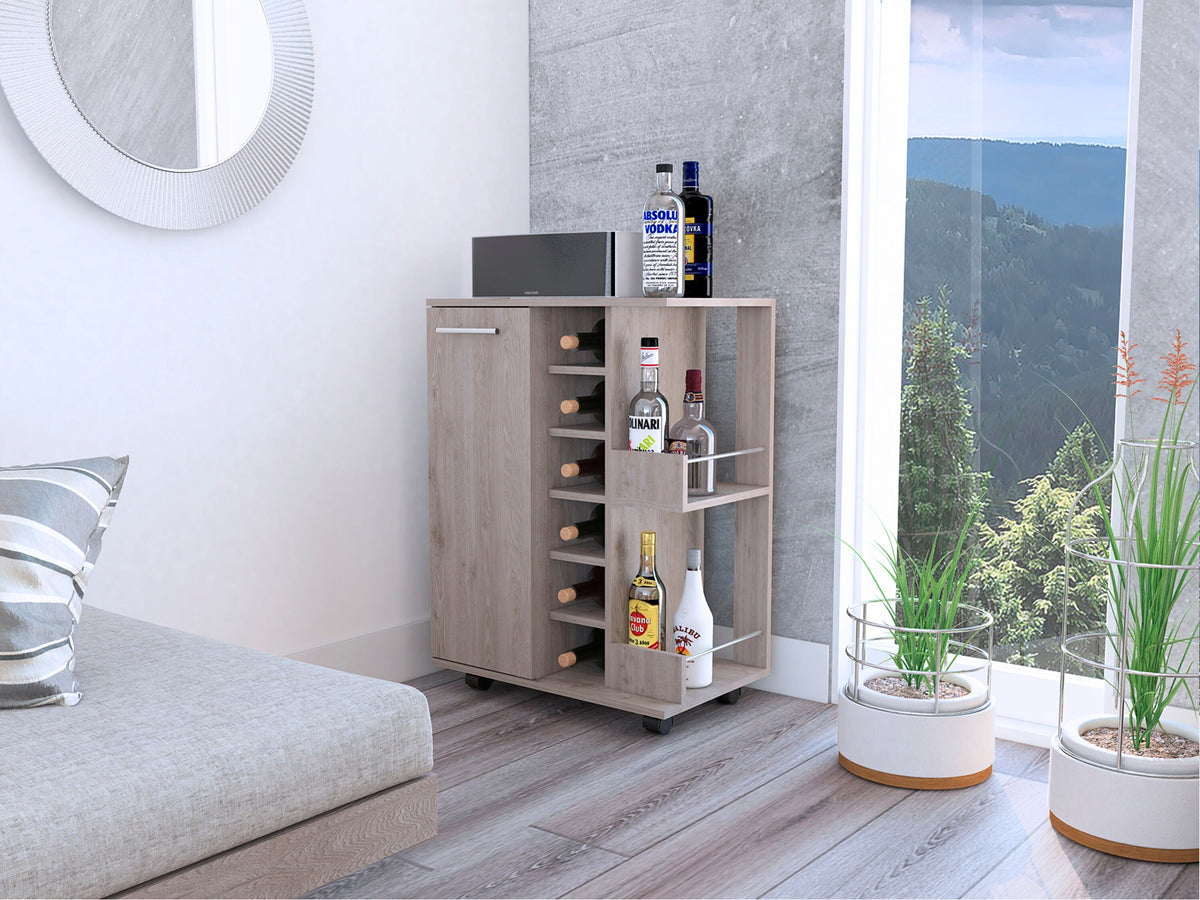 Siavonce Light Oak 8-Shelf Office Cabinet