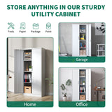 Siavonce White 4-Shelf Office Cabinet