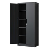 Siavonce Black 5-Shelf Office Cabinet