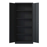 Siavonce Black 5-Shelf Office Cabinet