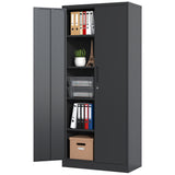 Siavonce Black 5-Shelf Office Cabinet