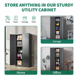 Siavonce Black 5-Shelf Office Cabinet