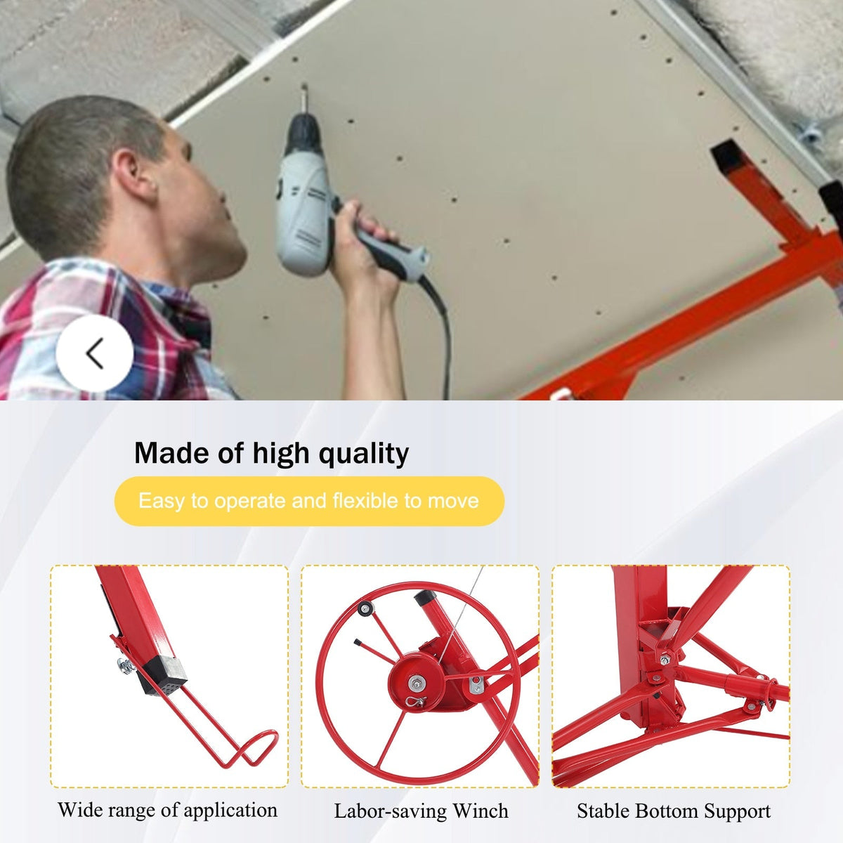 Maocao Hoom 11ft Red Drywall Lift 11-ft H x 53.5-in L x 53.5-in W Steel Drywall Lift