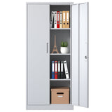 Siavonce White 4-Shelf Office Cabinet