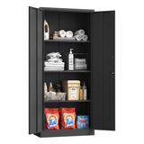 Siavonce Black 4-Shelf Office Cabinet