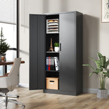 Siavonce Black 4-Shelf Office Cabinet