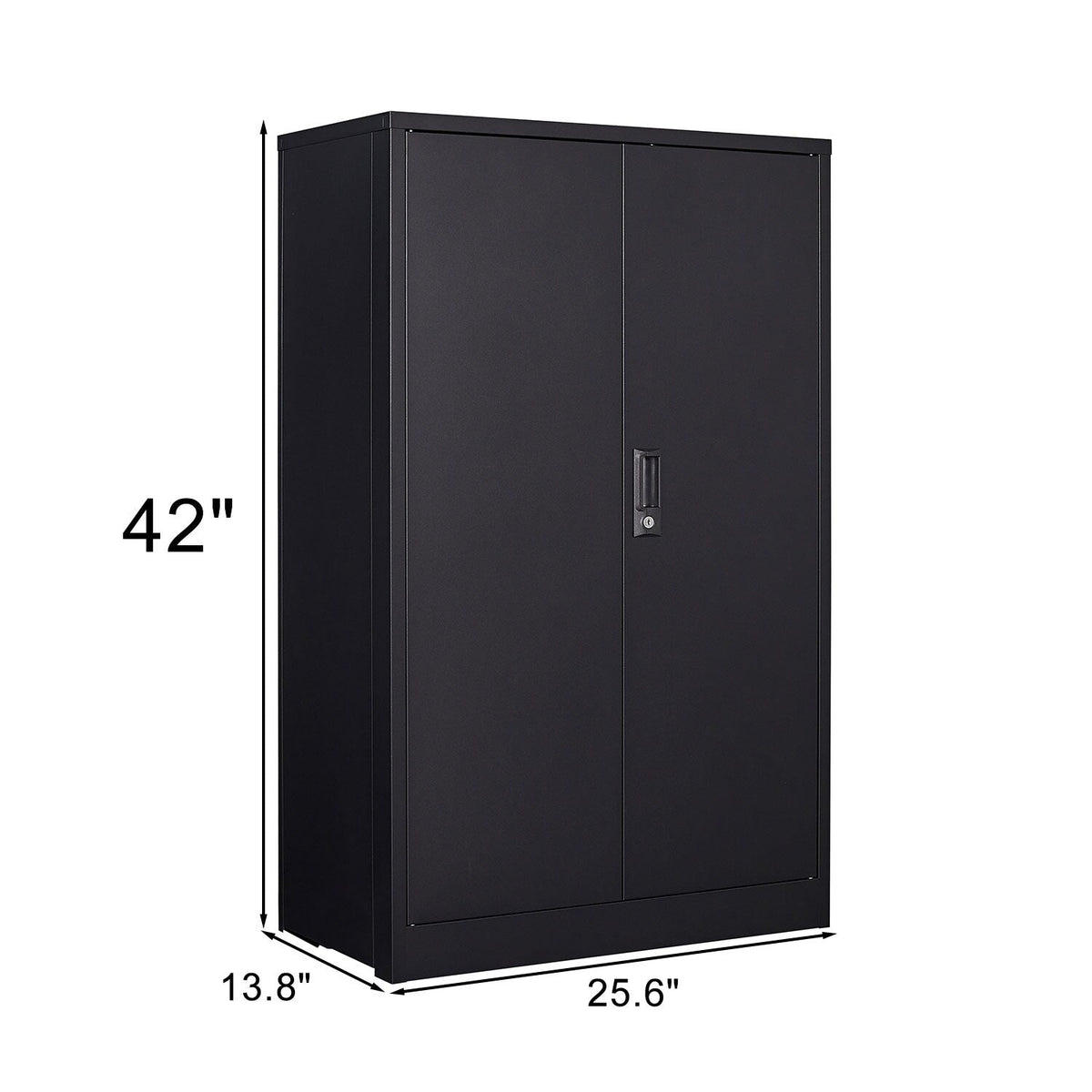 Siavonce Black 3-Shelf Office Cabinet