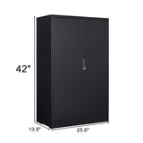 Siavonce Black 3-Shelf Office Cabinet