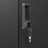 Siavonce Black 3-Shelf Office Cabinet