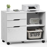 Siavonce White 2-Shelf Office Cabinet