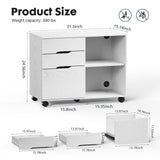Siavonce White 2-Shelf Office Cabinet