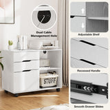 Siavonce White 2-Shelf Office Cabinet