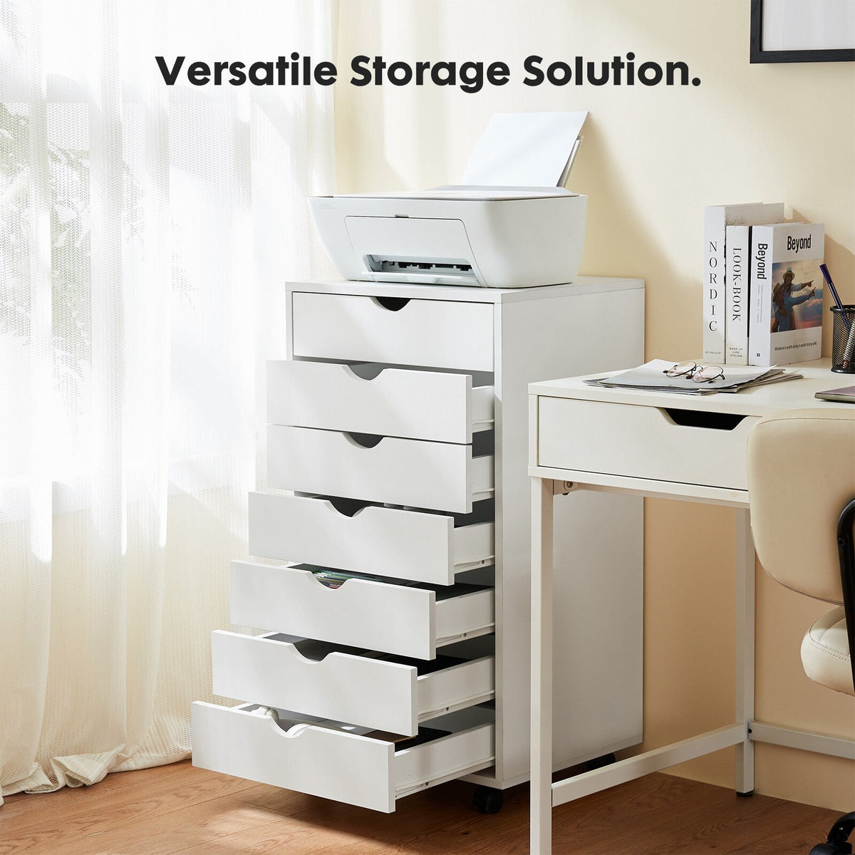 Siavonce White Office Cabinet