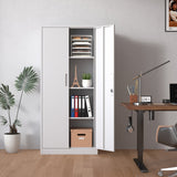 Siavonce White 4-Shelf Office Cabinet