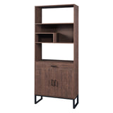 Siavonce Walnut 5-Shelf Office Cabinet