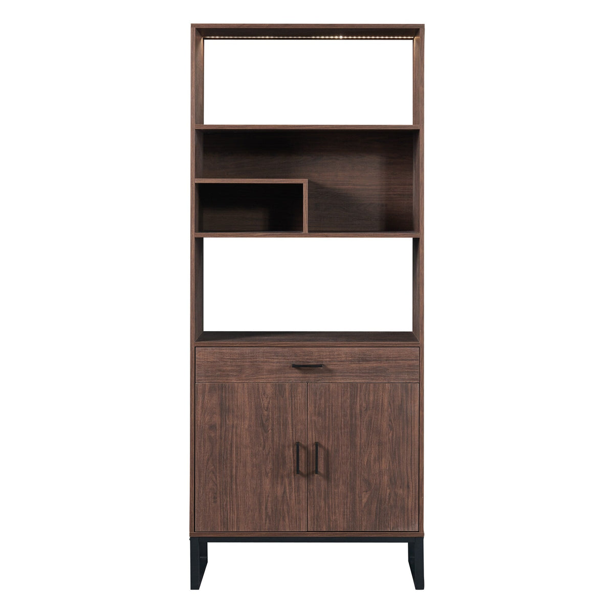 Siavonce Walnut 5-Shelf Office Cabinet