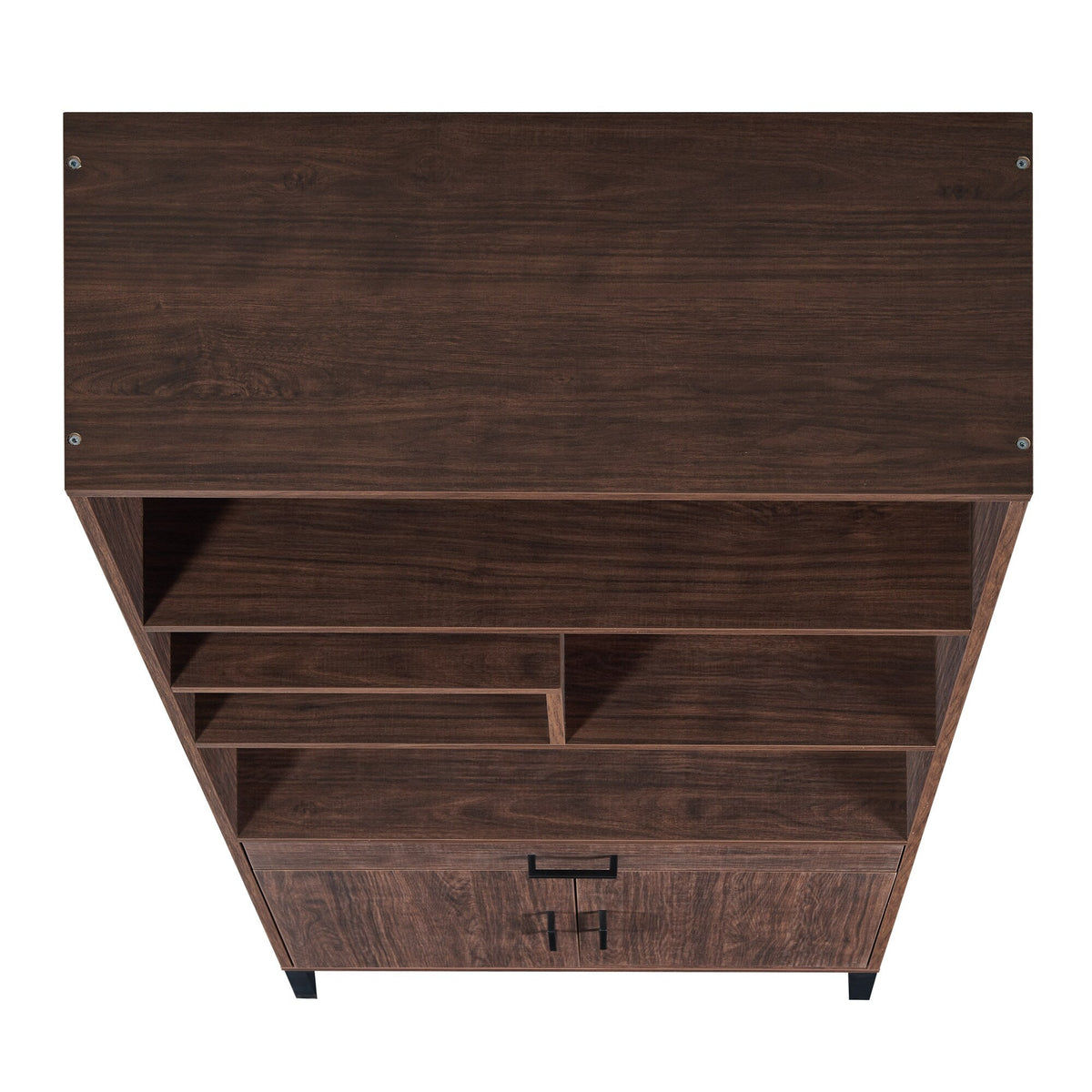 Siavonce Walnut 5-Shelf Office Cabinet
