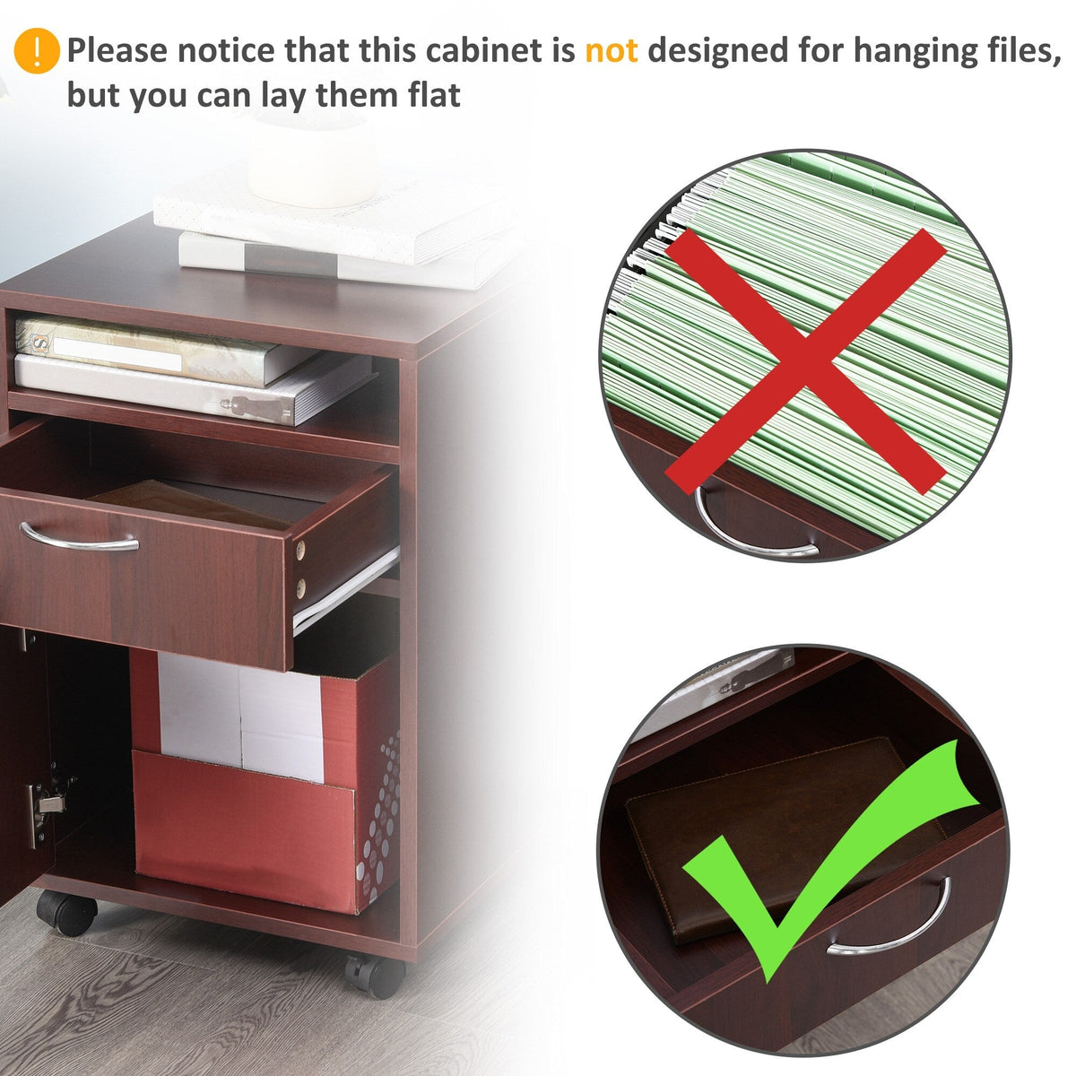 Siavonce Brown 1-Shelf Office Cabinet