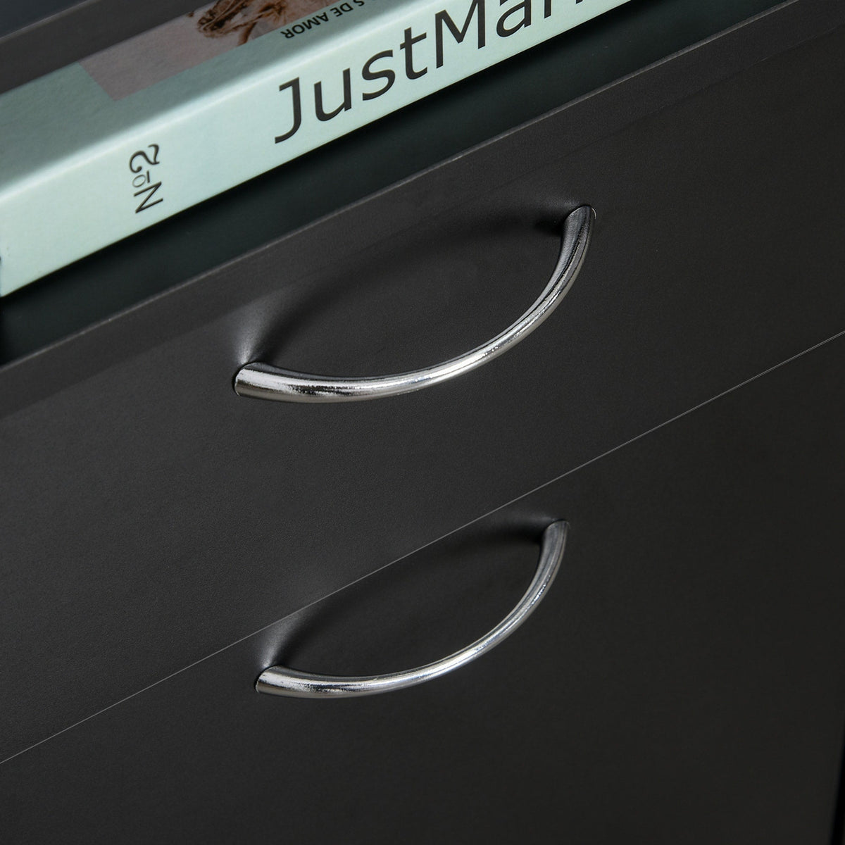 Siavonce Black 1-Shelf Office Cabinet