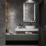 WELLFOR BG 20-in x 30-in Lighted LED Fog Free Surface Mount Black Mirrored Soft Close Medicine Cabinet